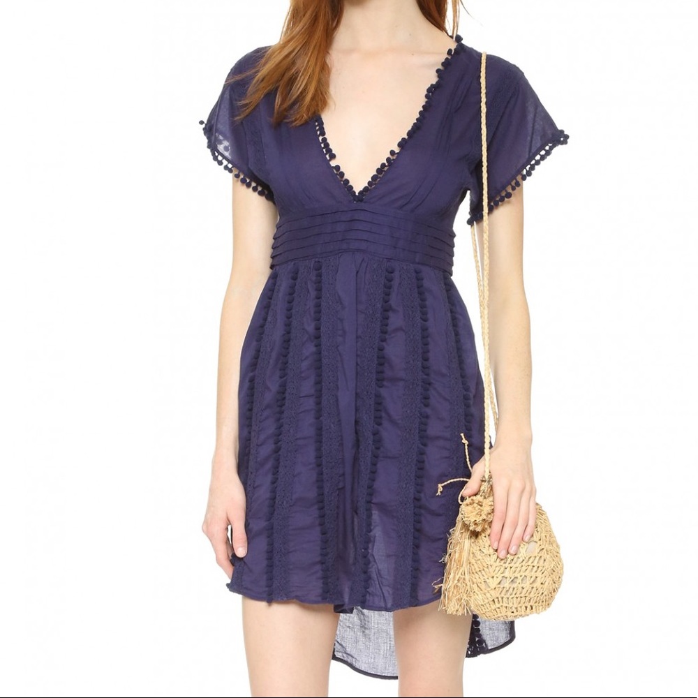 SOFIA BY VIX Solid Blue Dream Caftan Dress